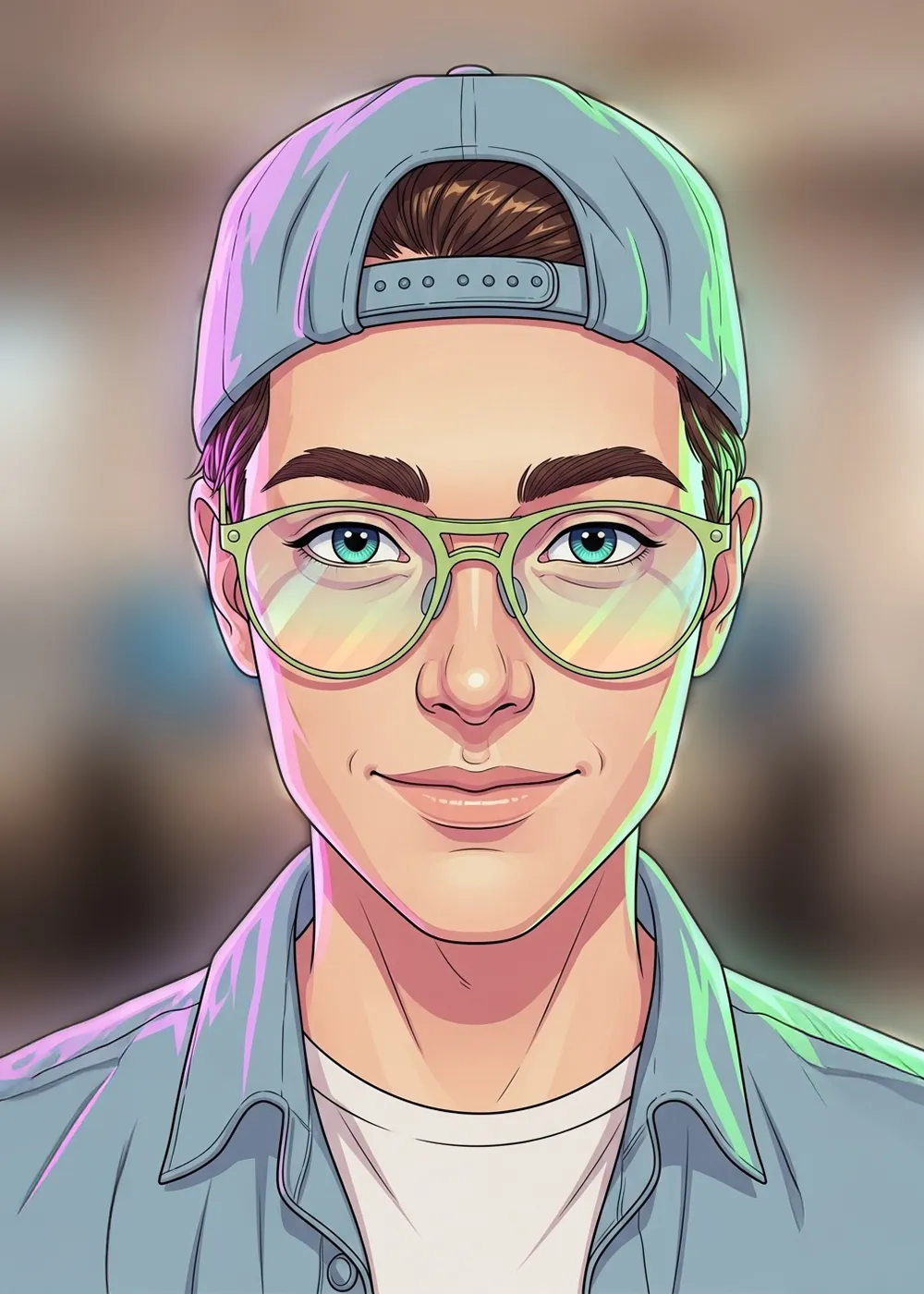 Comic-Figur mit Basecap – junge Recruiting-Person