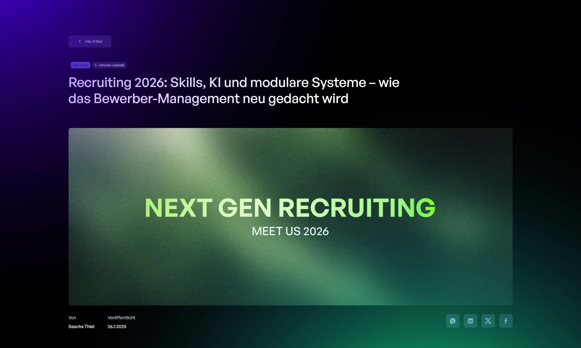 Fullscreen-Ansicht eines modernen Jobboard-Postings
