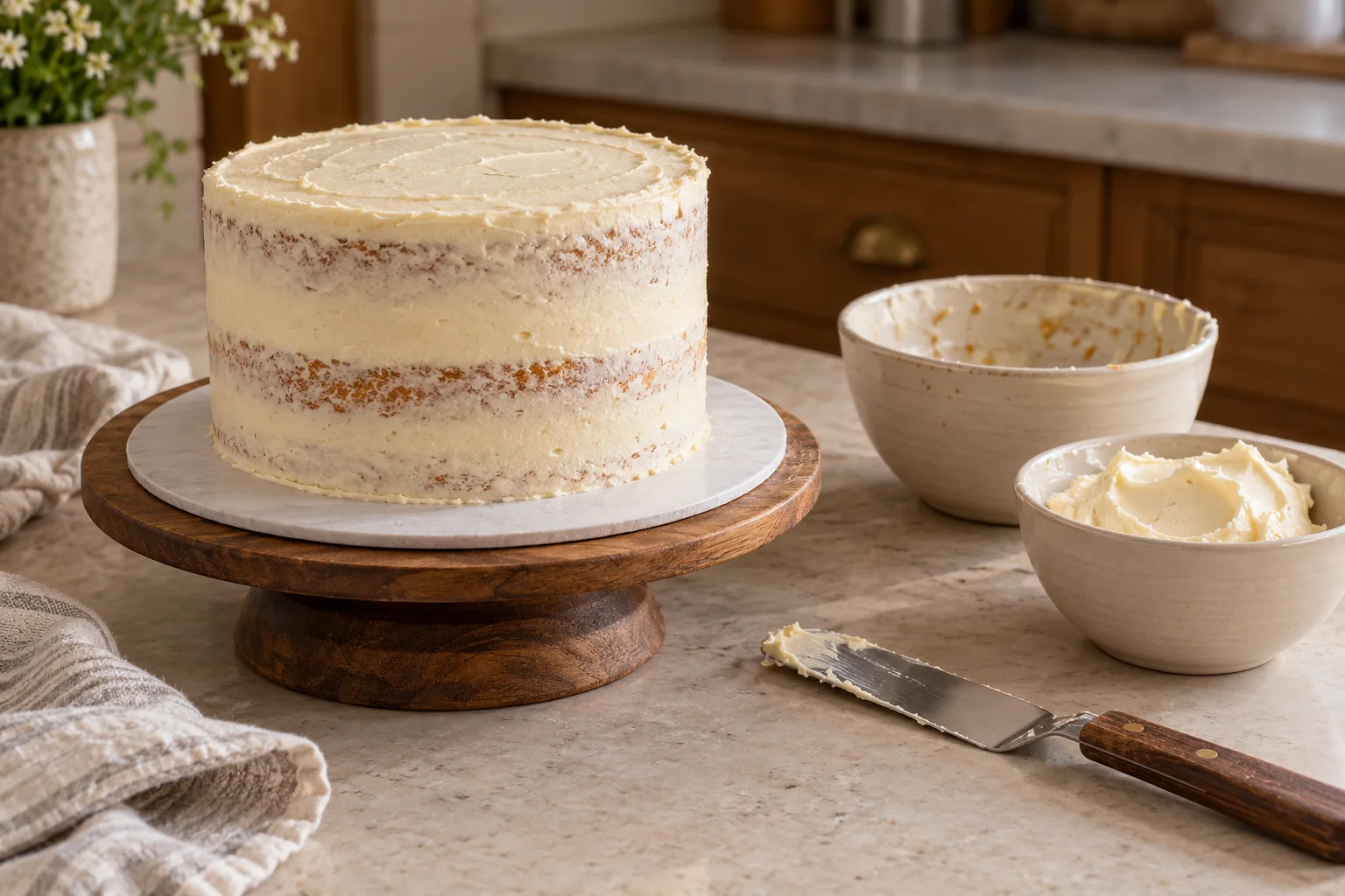 How to Crumb Coat a Cake Before Final Frosting