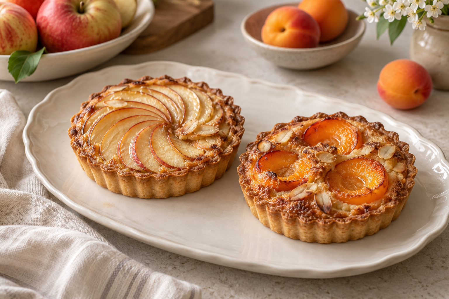 Apple and Apricot Frangipane Tartlets