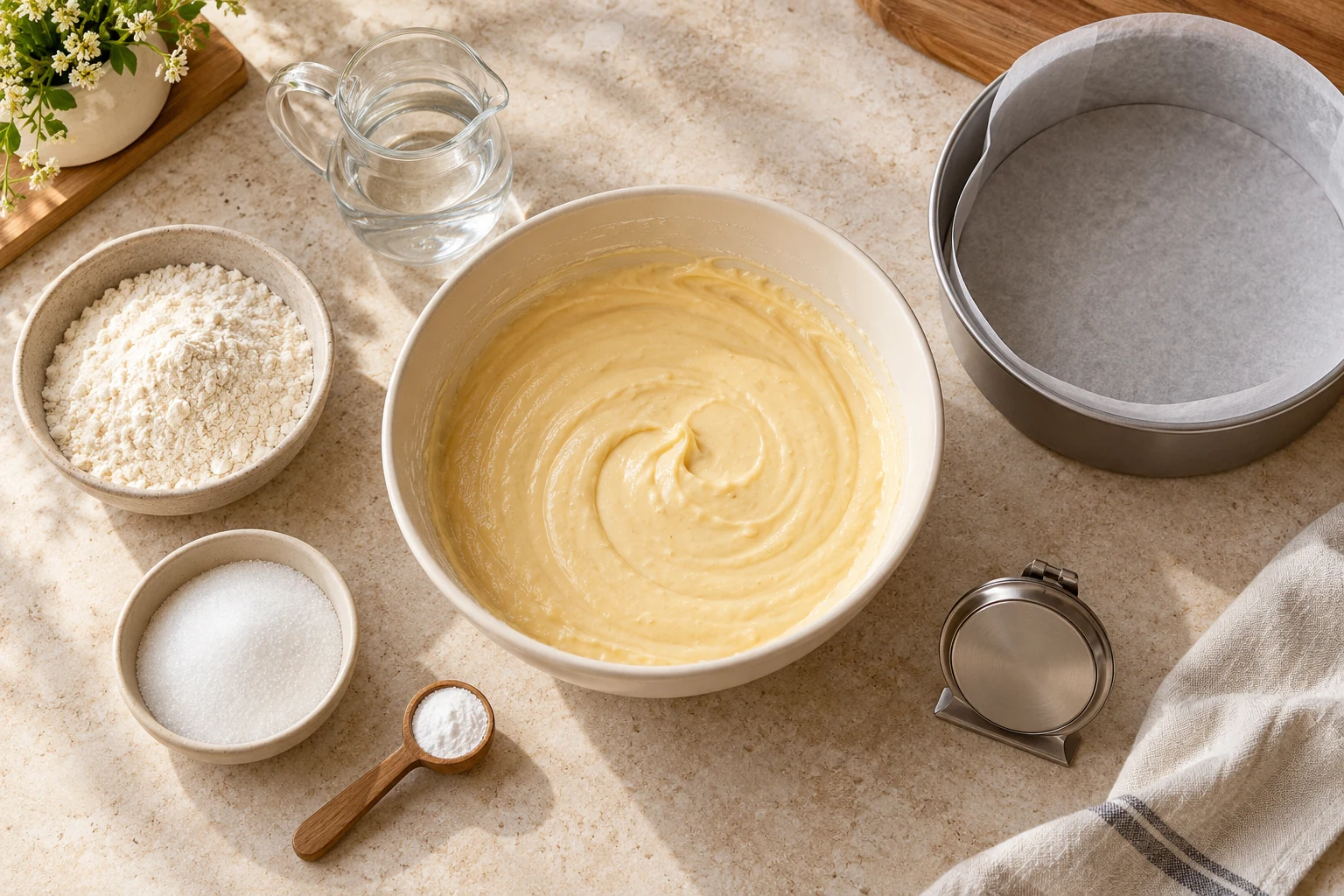 High-Altitude Cake Mise en Place