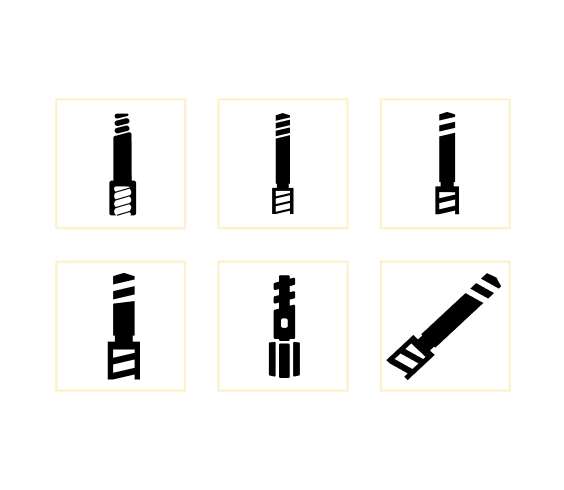 Design för styrning av borrmaskin på surfplatta utvecklad för Epirok_enkla ikoner