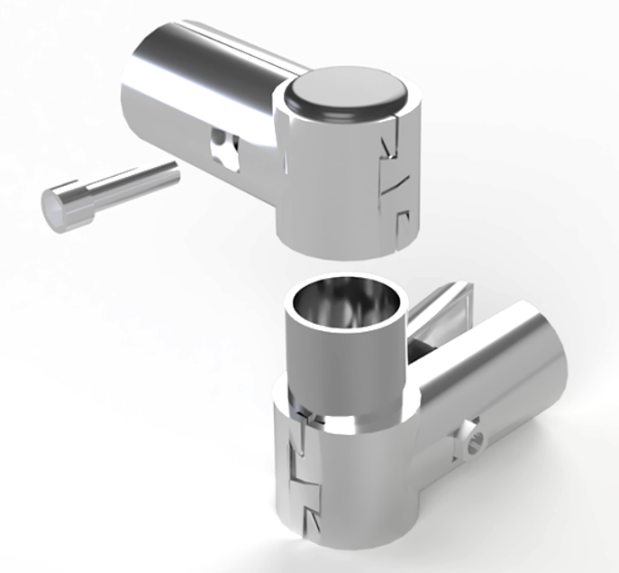 tube-and-joint system toothed joint