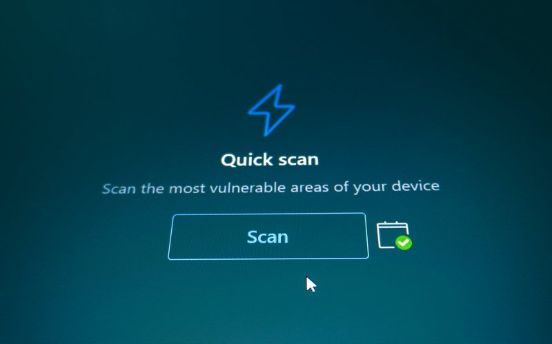 A image of a computer screen prompting the user for a scan, mimicking an AI writing detection tools scanner