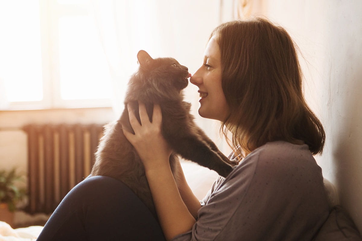 Woman and cat