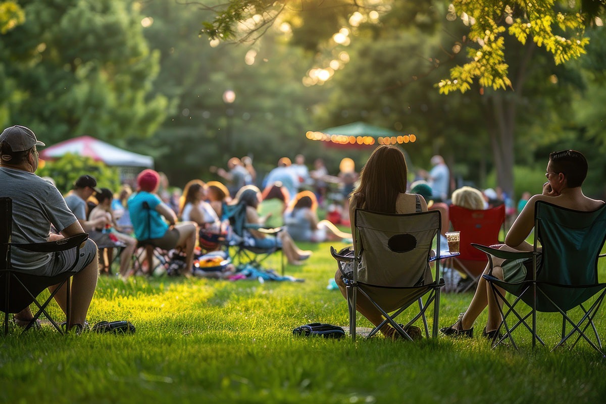 Outdoor concert in a park