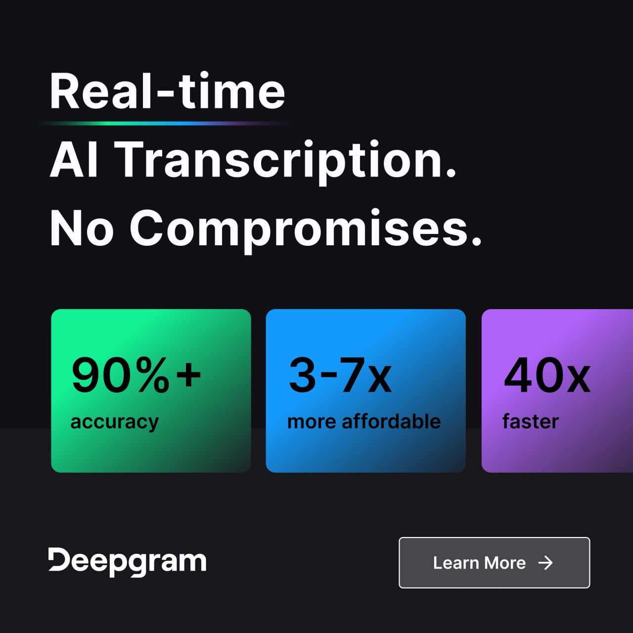 Deepgram LinkedIn Ad Creative Example - Ad Library for DevTools