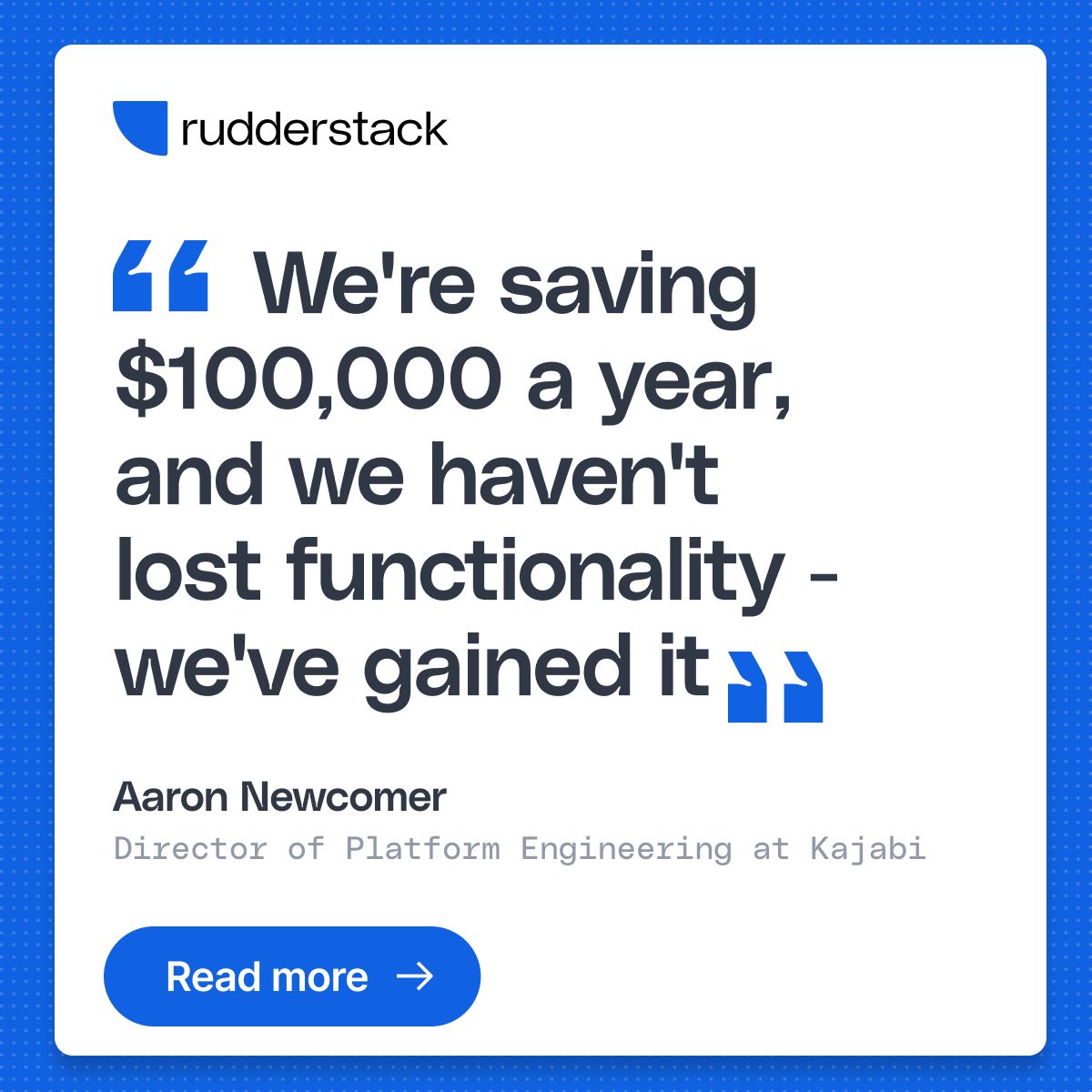 RudderStack LinkedIn Ad Creative Example - Ad Library for DevTools