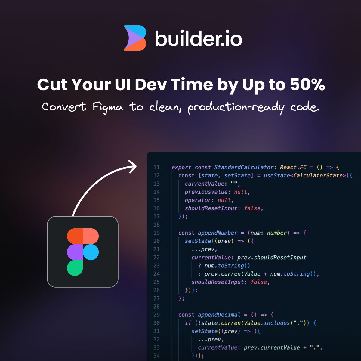 Builder.io LinkedIn Ad Creative Example - Ad Library for DevTools