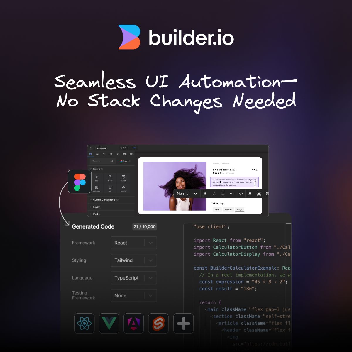 Builder.io LinkedIn Ad Creative Example - Ad Library for DevTools