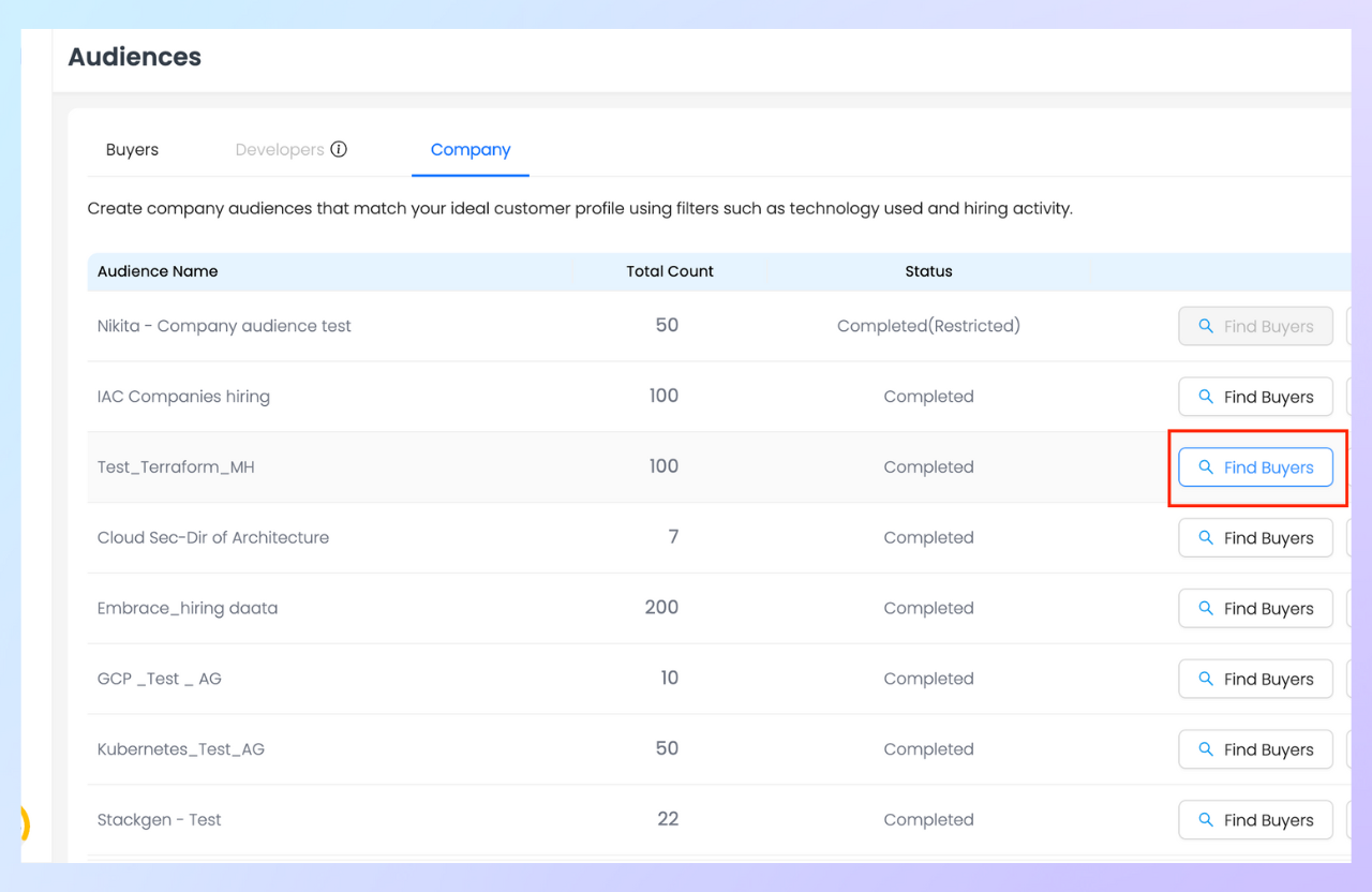 Create Company Audience Feature in Reo.Dev Dashboard Screenshot - Configuration Step 4