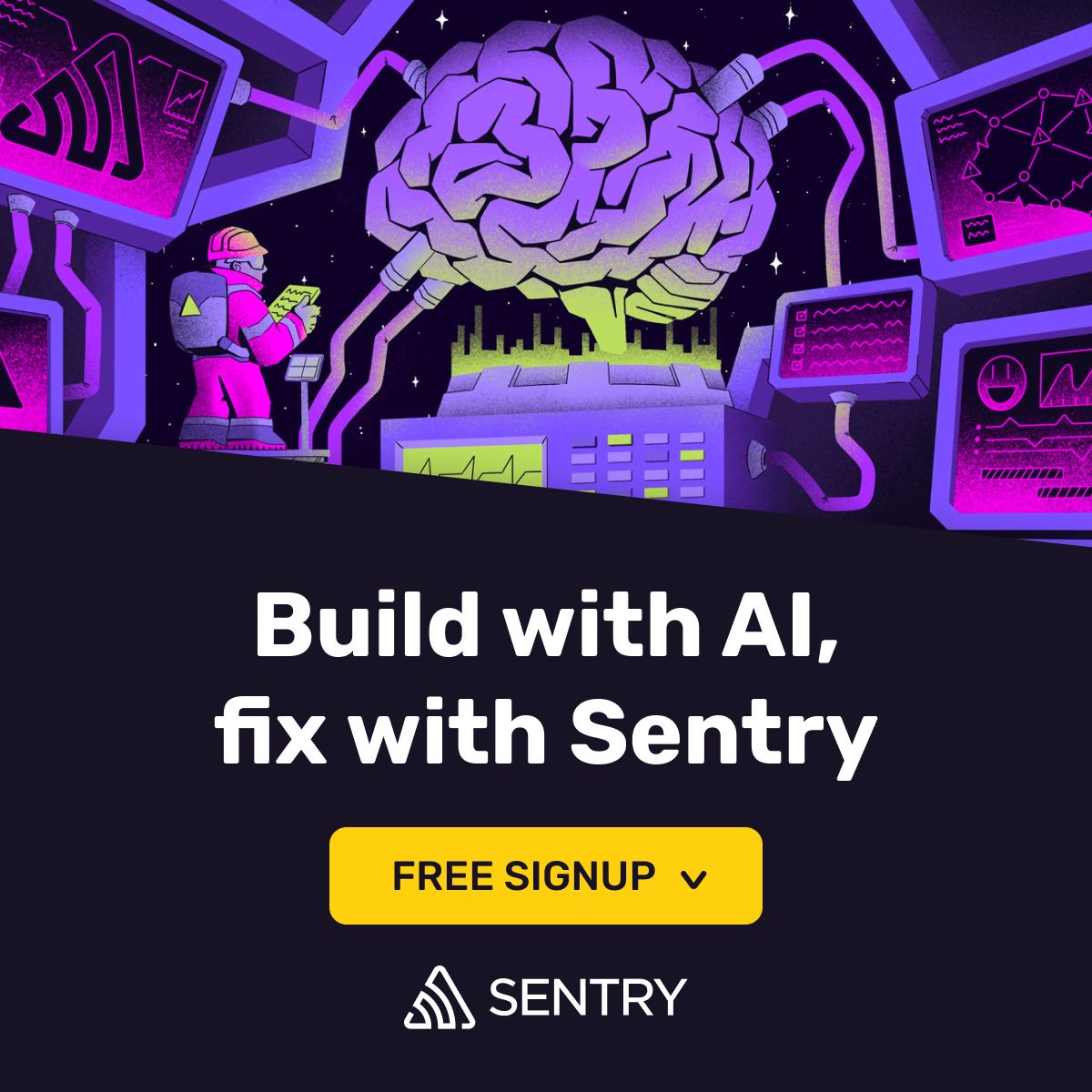 Sentry LinkedIn Ad Creative Example - Ad Library for DevTools