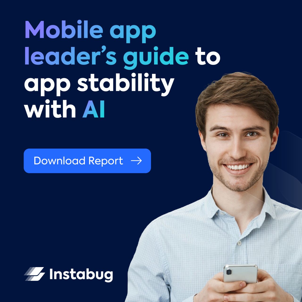Instabug LinkedIn Ad Creative Example - Ad Library for DevTools