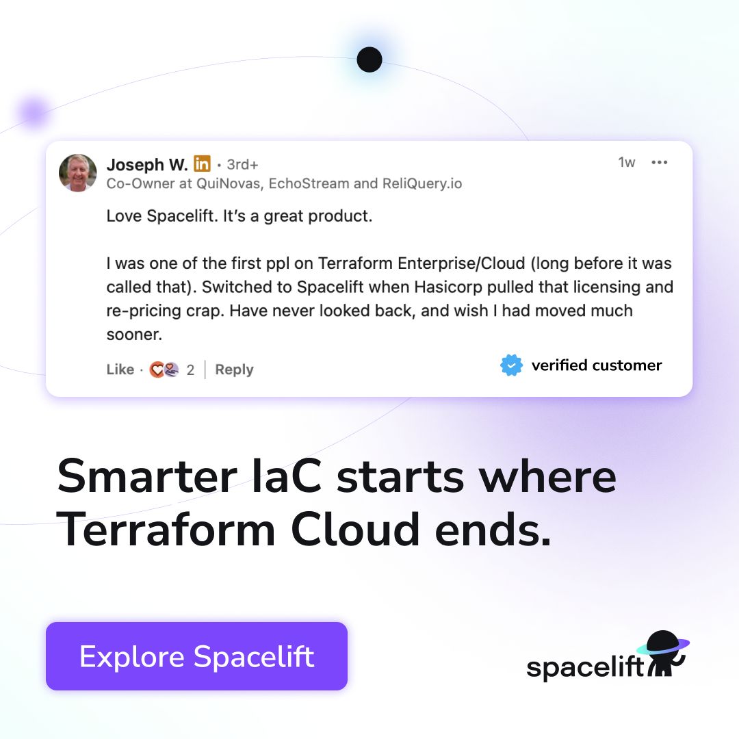 Spacelift LinkedIn Ad Creative Example - Ad Library for DevTools