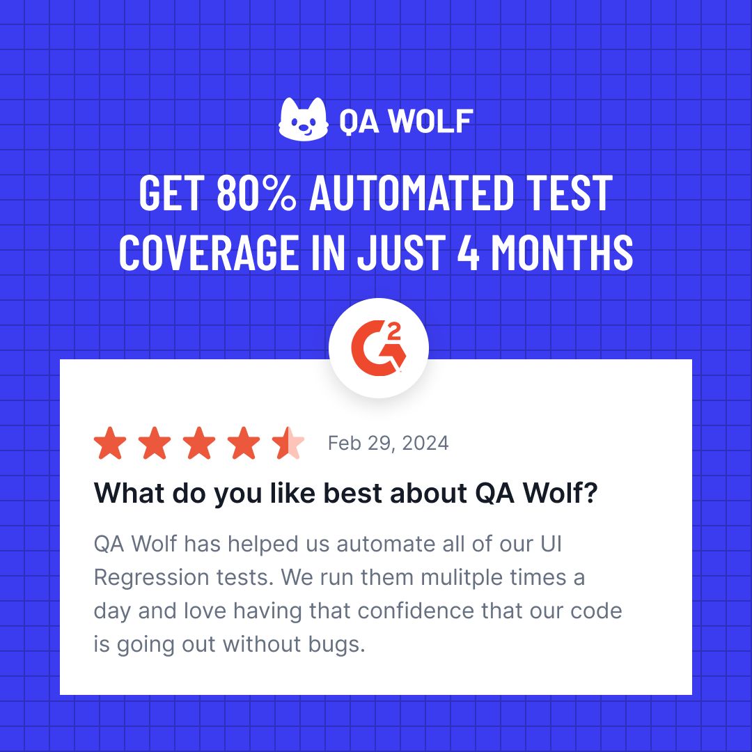 QA Wolf LinkedIn Ad Creative Example - Ad Library for DevTools