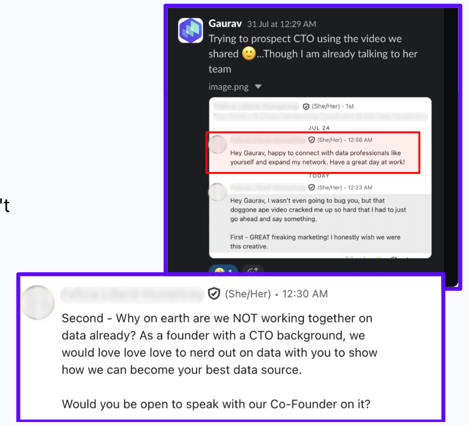 Bad Examples: Prospecting someone already in touch with your team