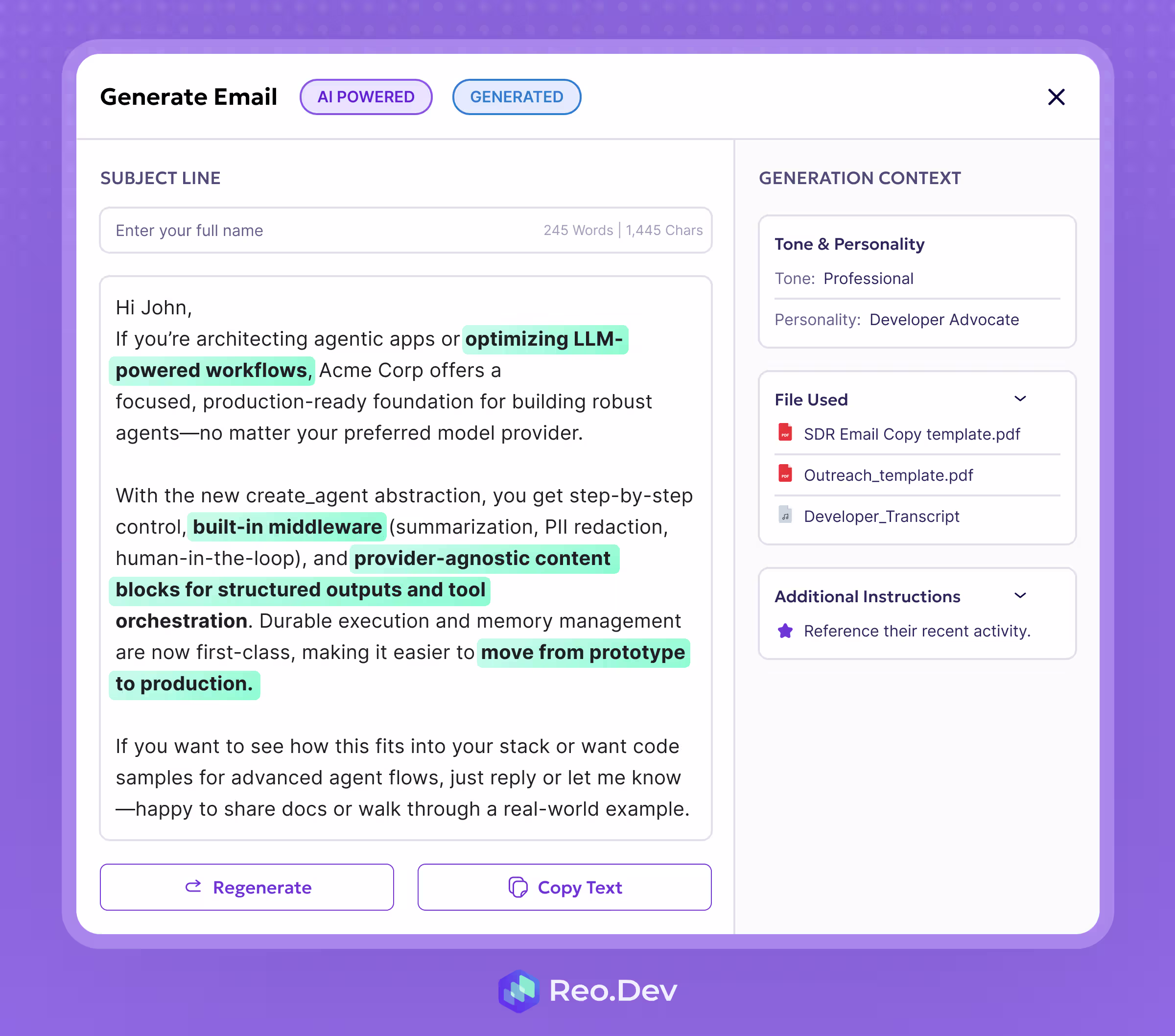 AI-SDR email generator
