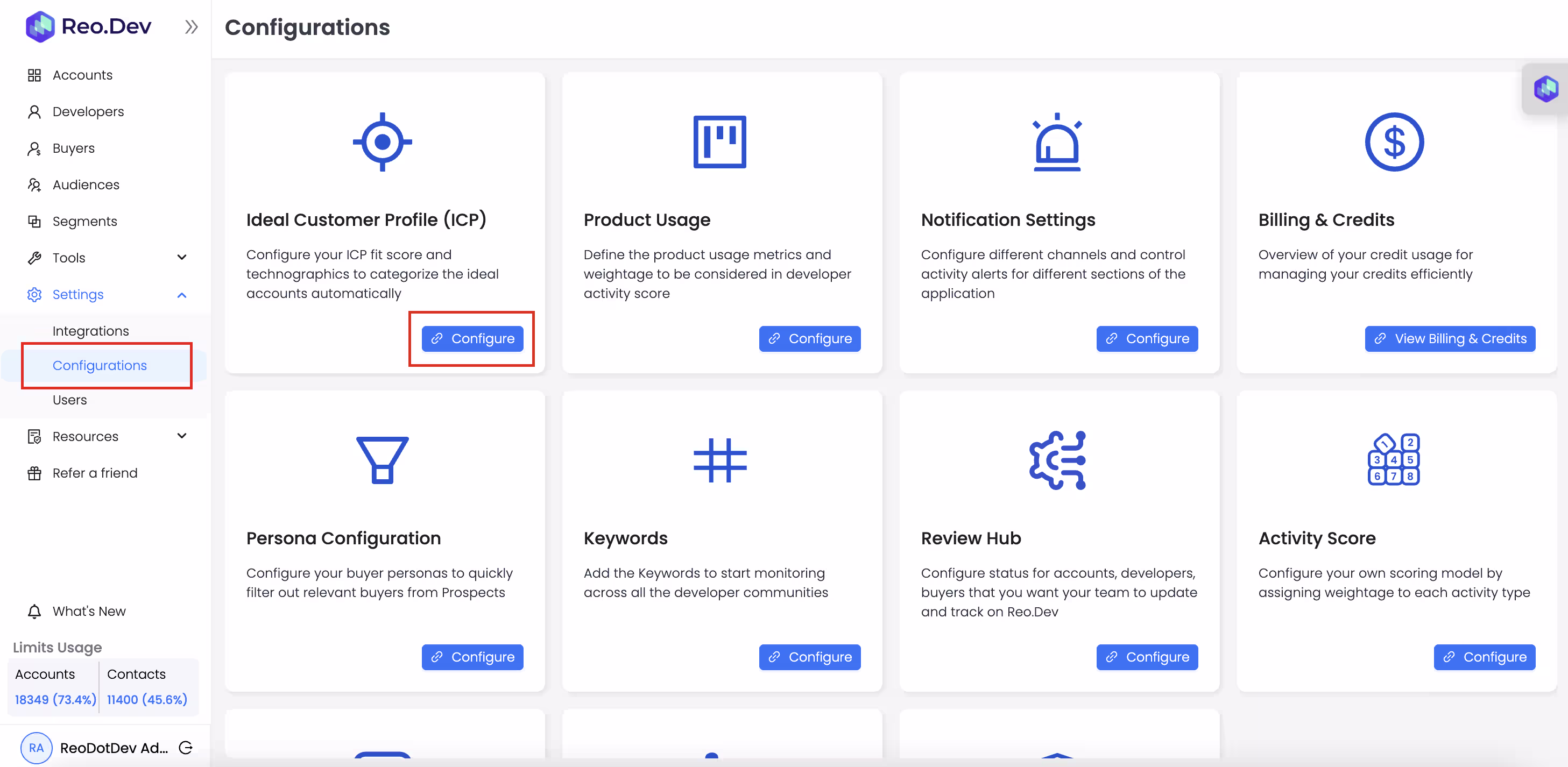 Configure Ideal Customer Profile