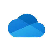 Blue cloud icon representing cloud storage or cloud computing.