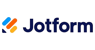Jotform company logo with blue, orange, and yellow stylized shapes to the left of the company name.