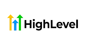 HighLevel logo with three upward arrows in blue, yellow, and green next to the text 'HighLevel'.