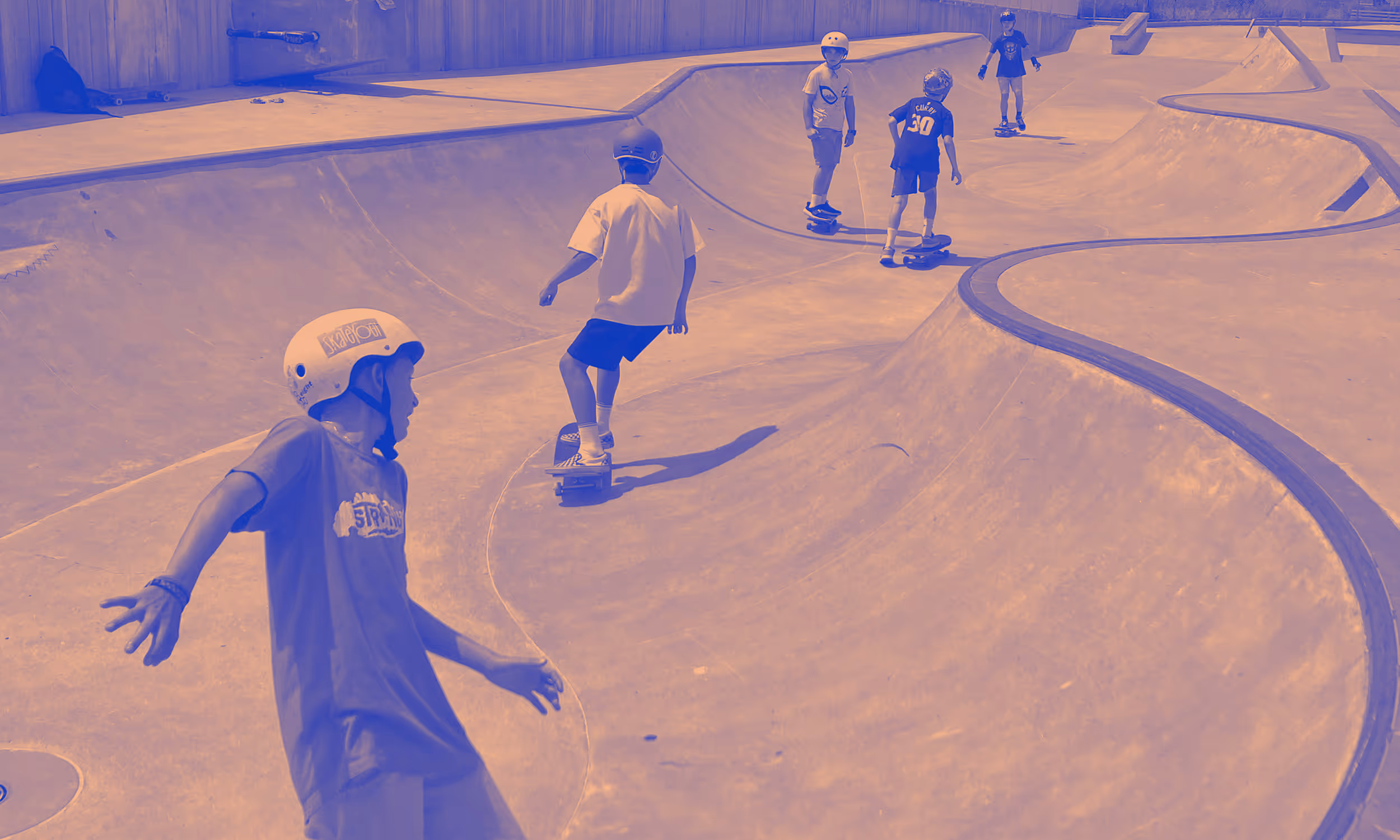 Kids skateboarding class