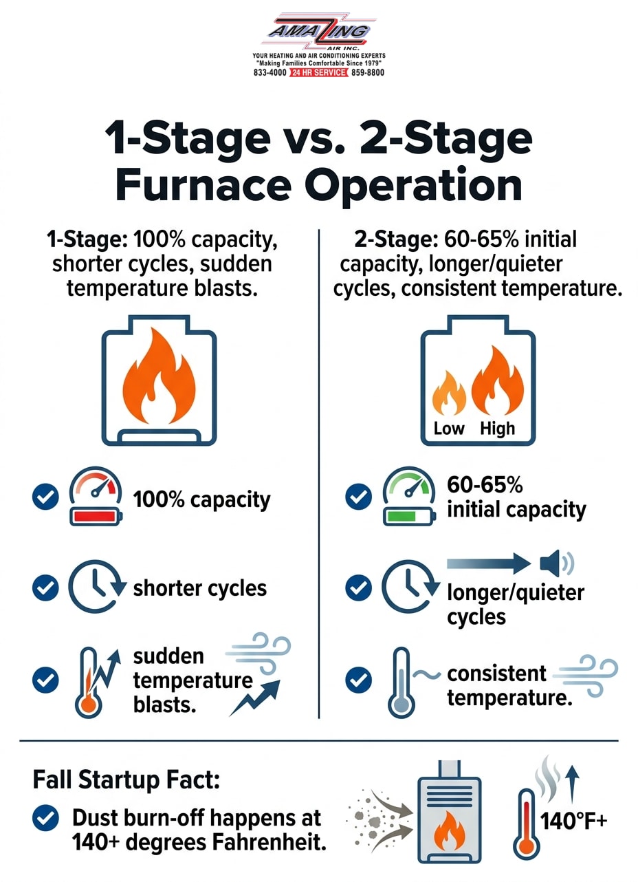 1-Stage vs. 2-Stage Furnace Operation