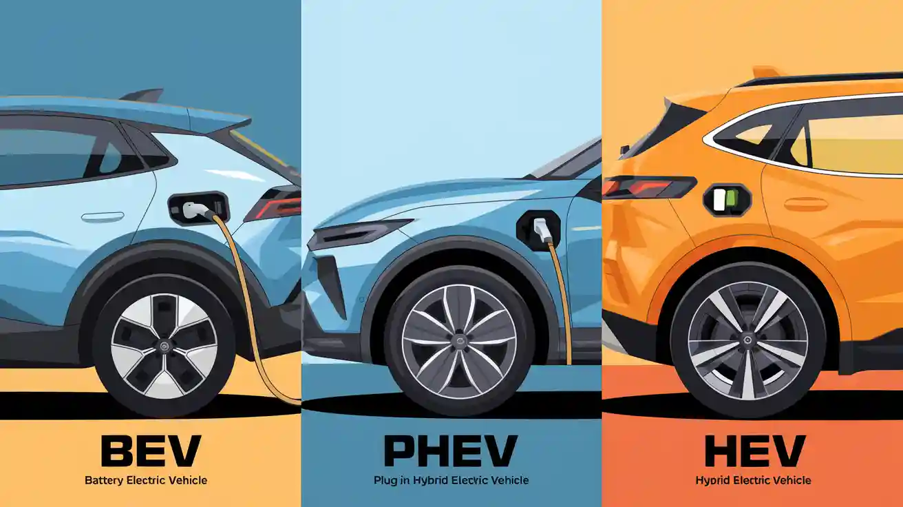 Types de véhicules électriques : BEV, PHEV, HEV