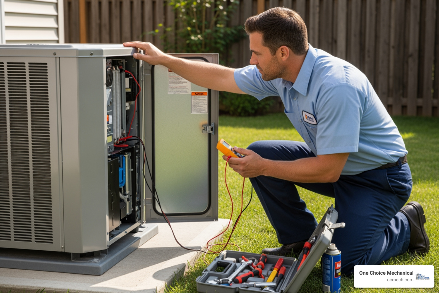 technician servicing an outdoor mini split unit - licensed mini split contractor in st. matthews, ky