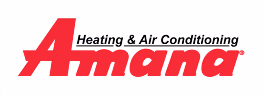 Amana Heating and Air Conditioning logo in red and black
