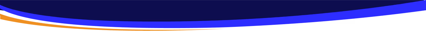 Curved blue, dark blue, and orange lines on a diagonal gradient background