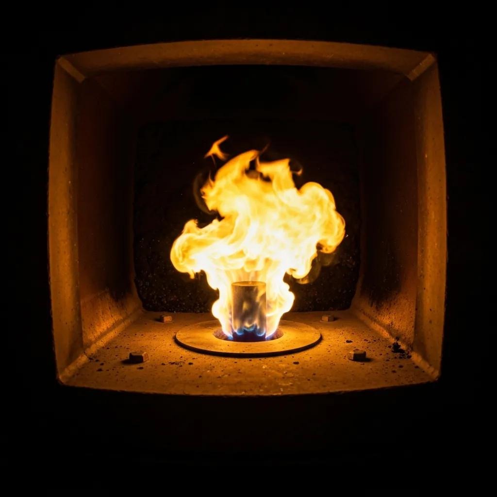 Yellow, flickering pilot flame signaling possible combustion or ventilation problems