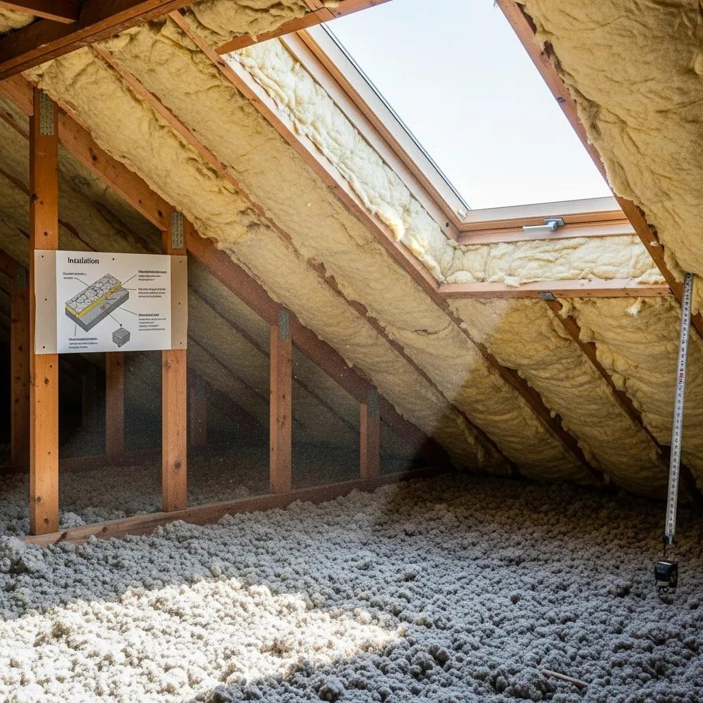Attic insulated to improve home energy efficiency in hot climates