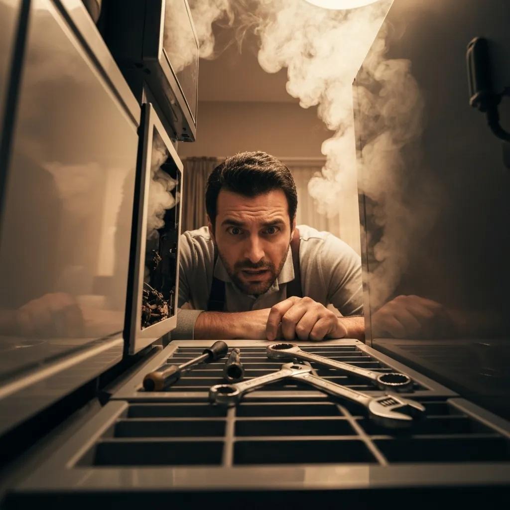 Homeowner concerned about heating system malfunction, highlighting risks of DIY repairs