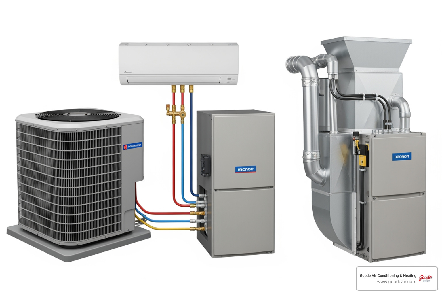 infographic showing the main components of a residential AC system including compressor, evaporator coil, condenser unit, refrigerant lines, air handler, and thermostat with labels explaining each part's function in cooling your home - ac repair crosby tx infographic showing the main components of a residential AC system including compressor, evaporator coil, condenser unit, refrigerant lines, air handler, and thermostat with labels explaining each part's function in cooling your home - ac repair crosby tx