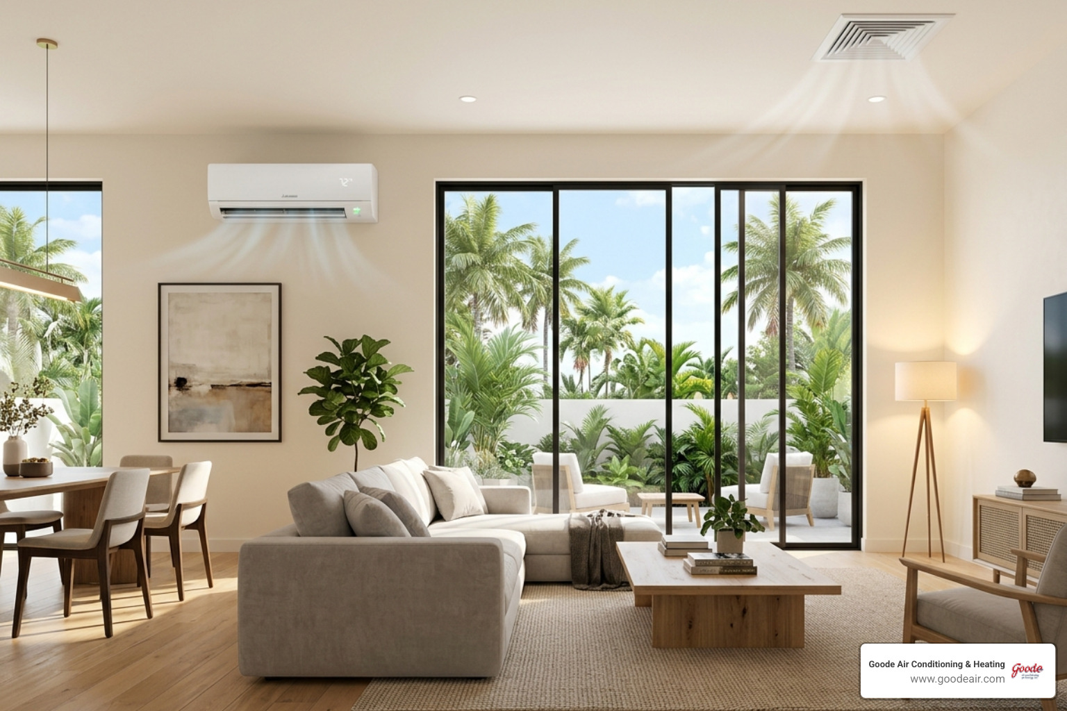 central AC vs ductless mini split comparison in a modern Houston home - central ac vs ductless mini split comparison