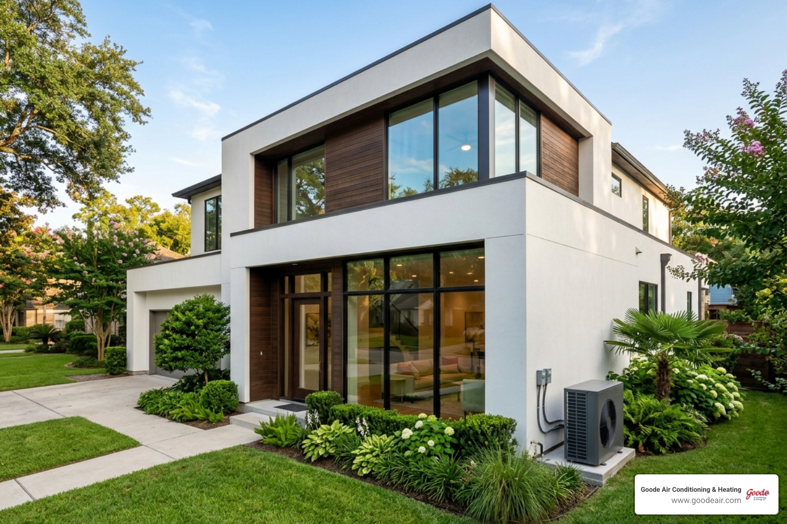 heat pump installed at a modern Houston home - how does a heat pump work