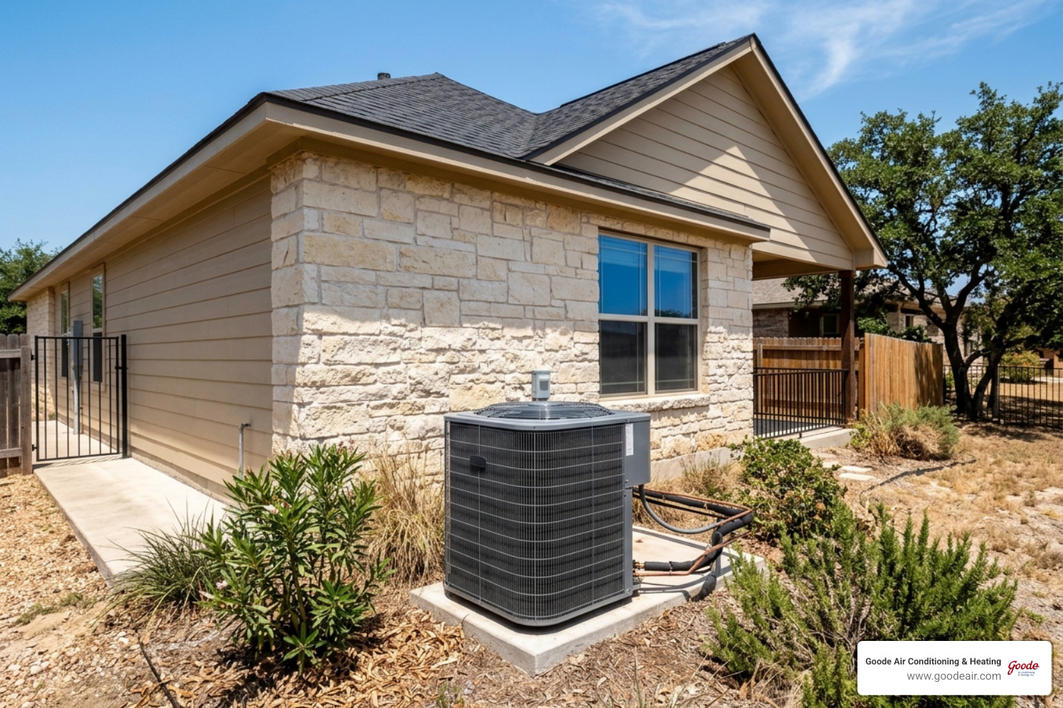 HVAC air conditioning unit outside a Texas home in summer heat - is an hvac maintenance plan worth it