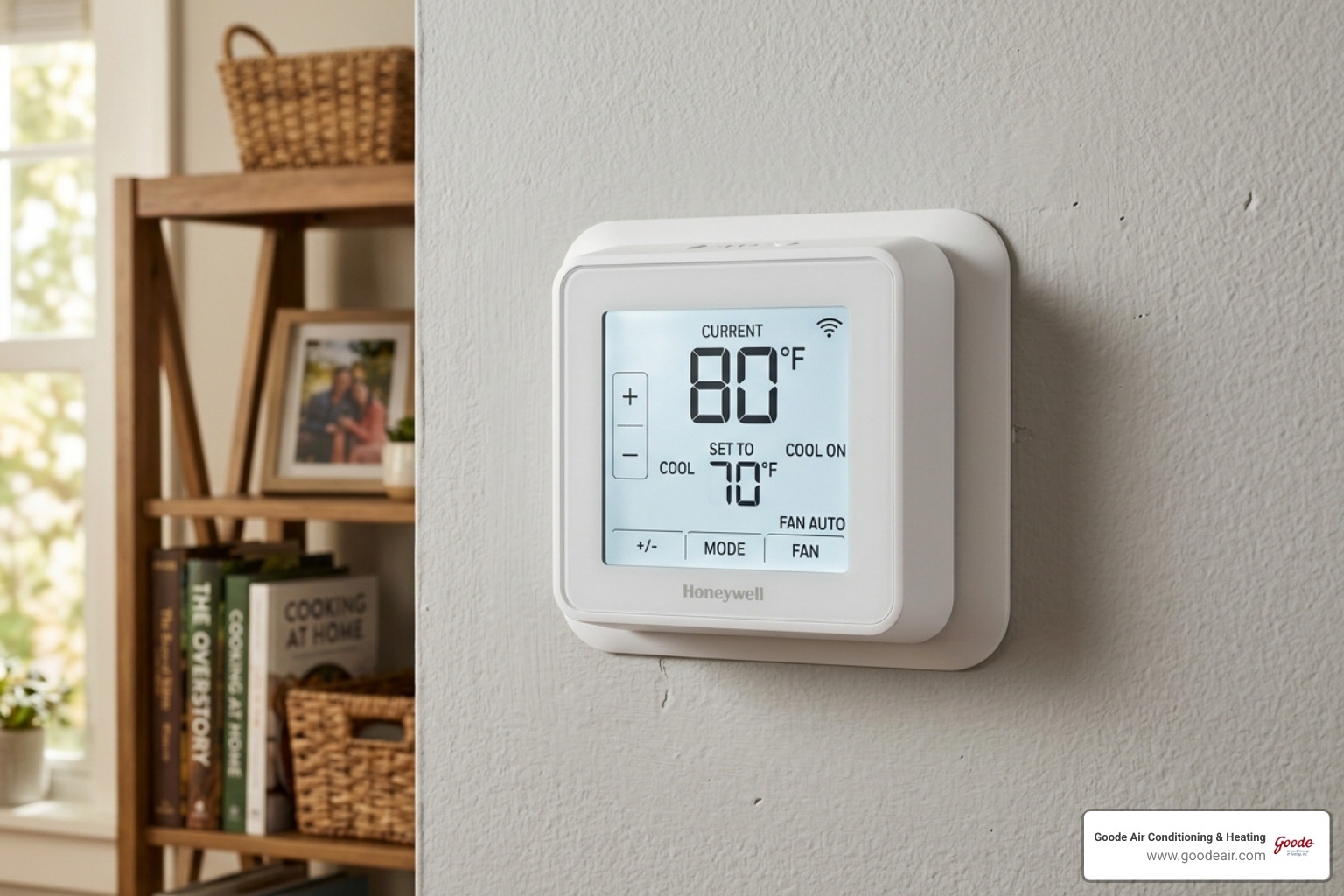 Digital thermostat showing 80 degrees while set to 70 - why is my ac running but not cooling Digital thermostat showing 80 degrees while set to 70 - why is my ac running but not cooling