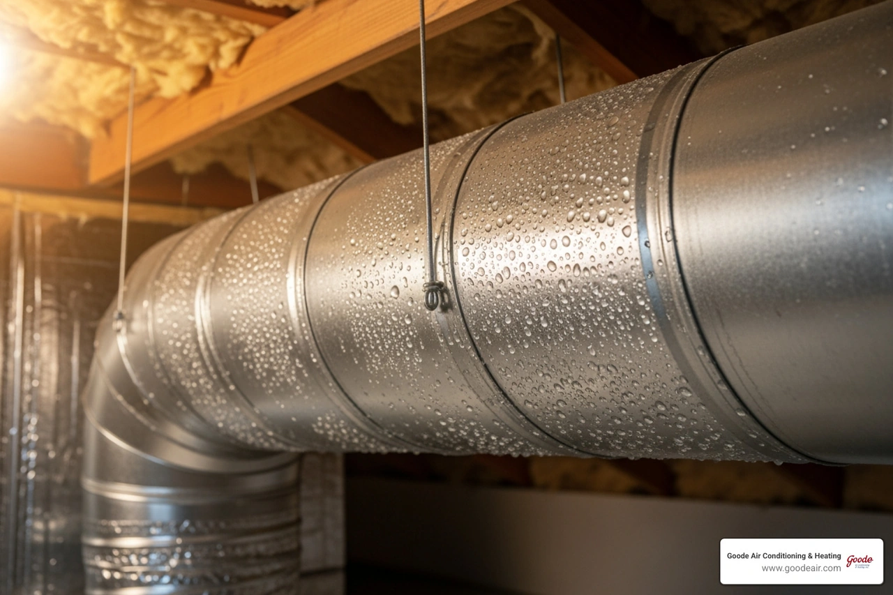sweating metal ductwork in hot attic sweating metal ductwork in hot attic