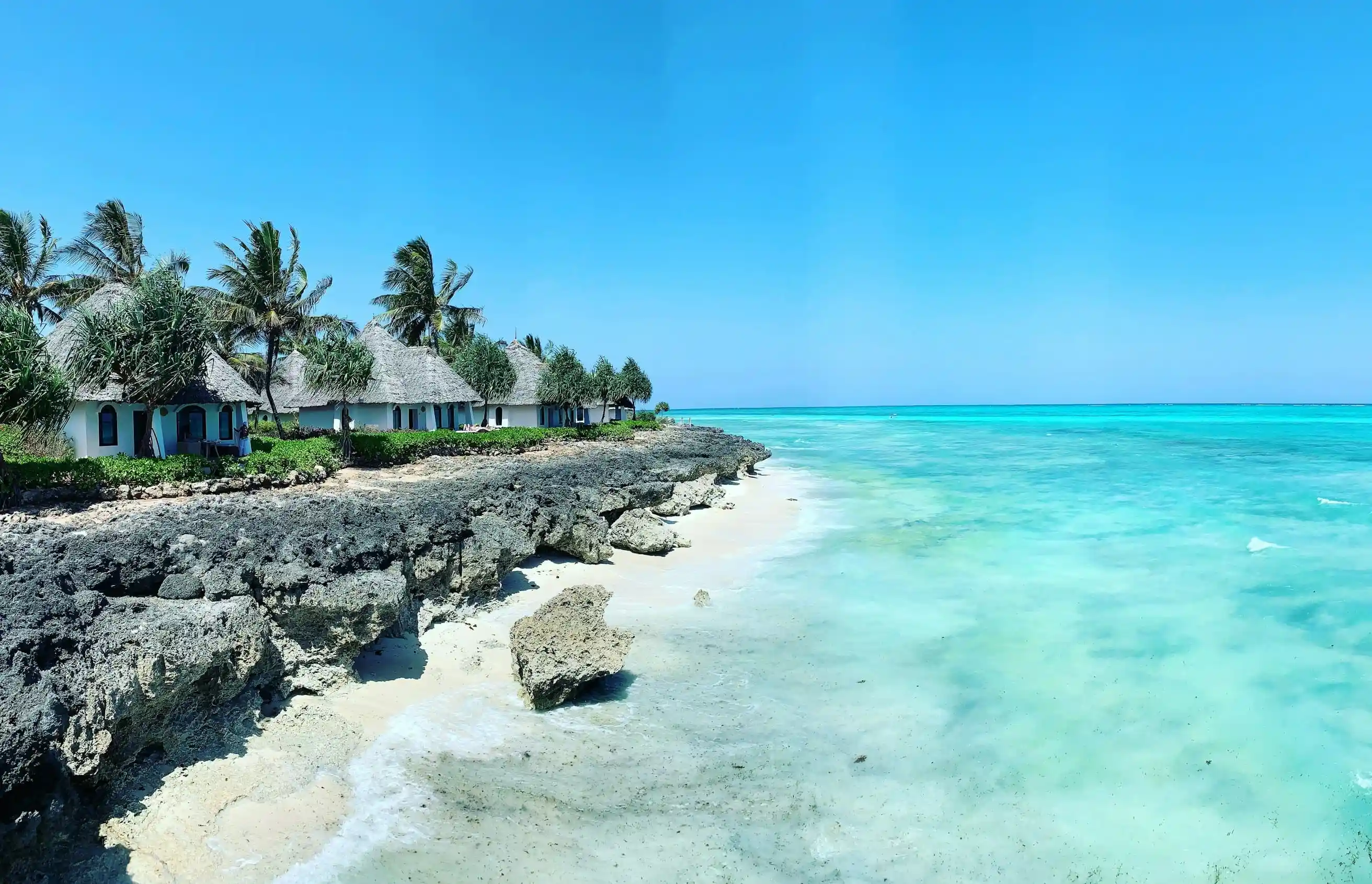 View of the coastal beach Zanzibar