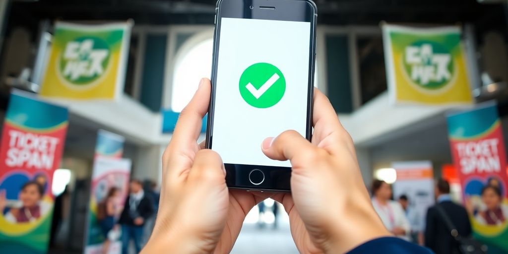 Event staff scanning tickets with no WiFi.