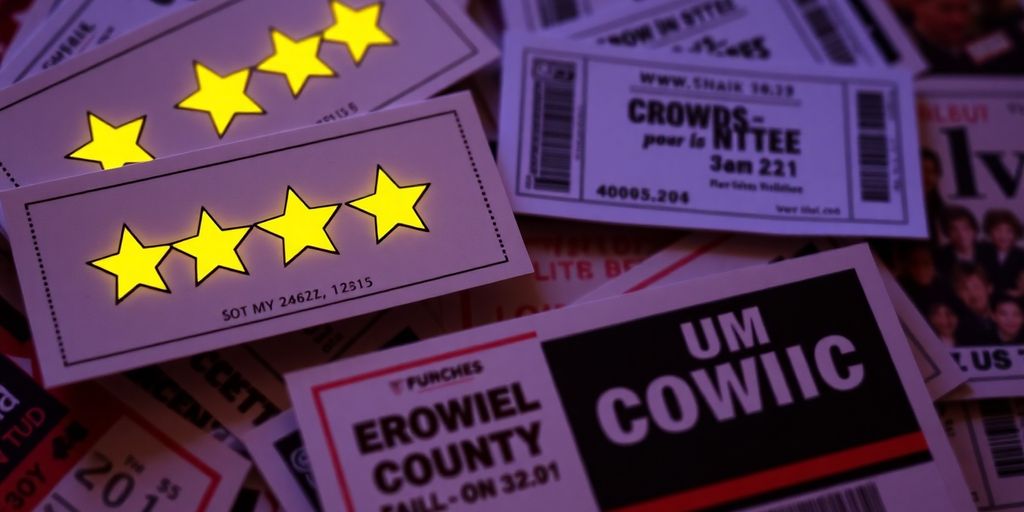 Event tickets with social proof elements.