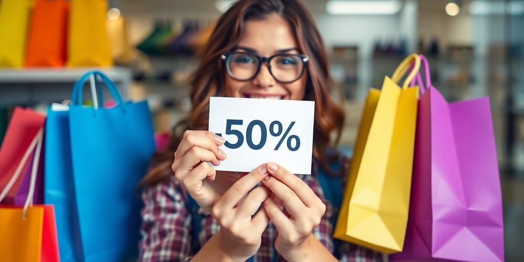 Customer receiving a discount offer.