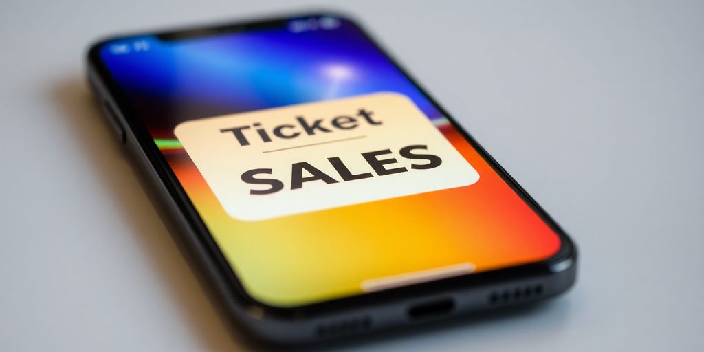 Person clicking a ticket popup on a glowing screen.