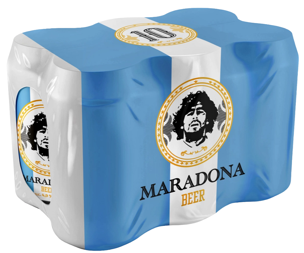 Maradona Beer 6 pack package