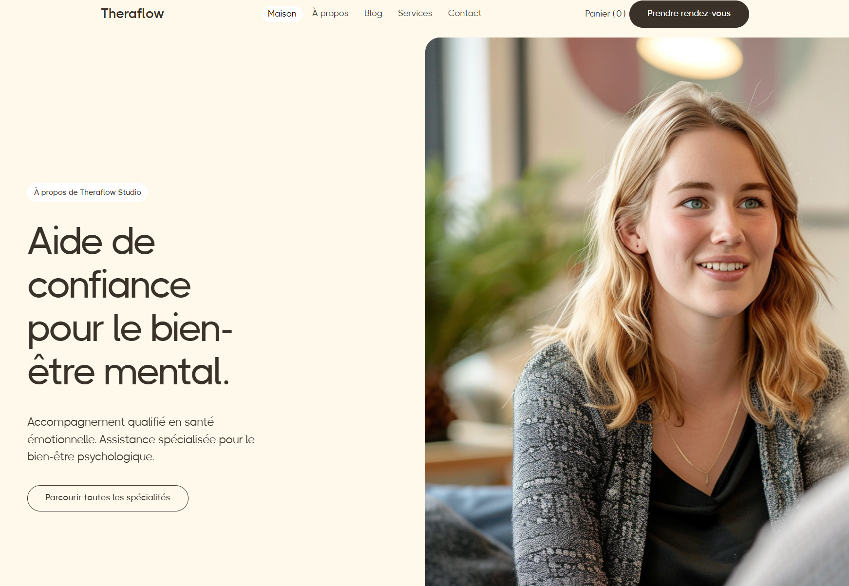 Aperçu d’un site web réalisé, exemple de notre portfolio.
