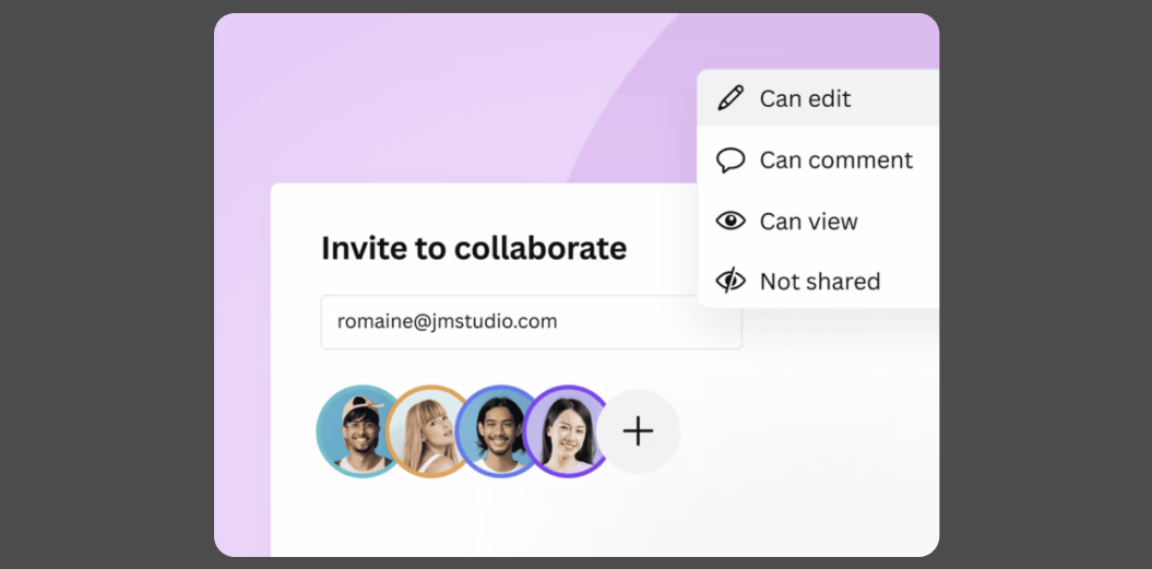 Collaboration options in Figma