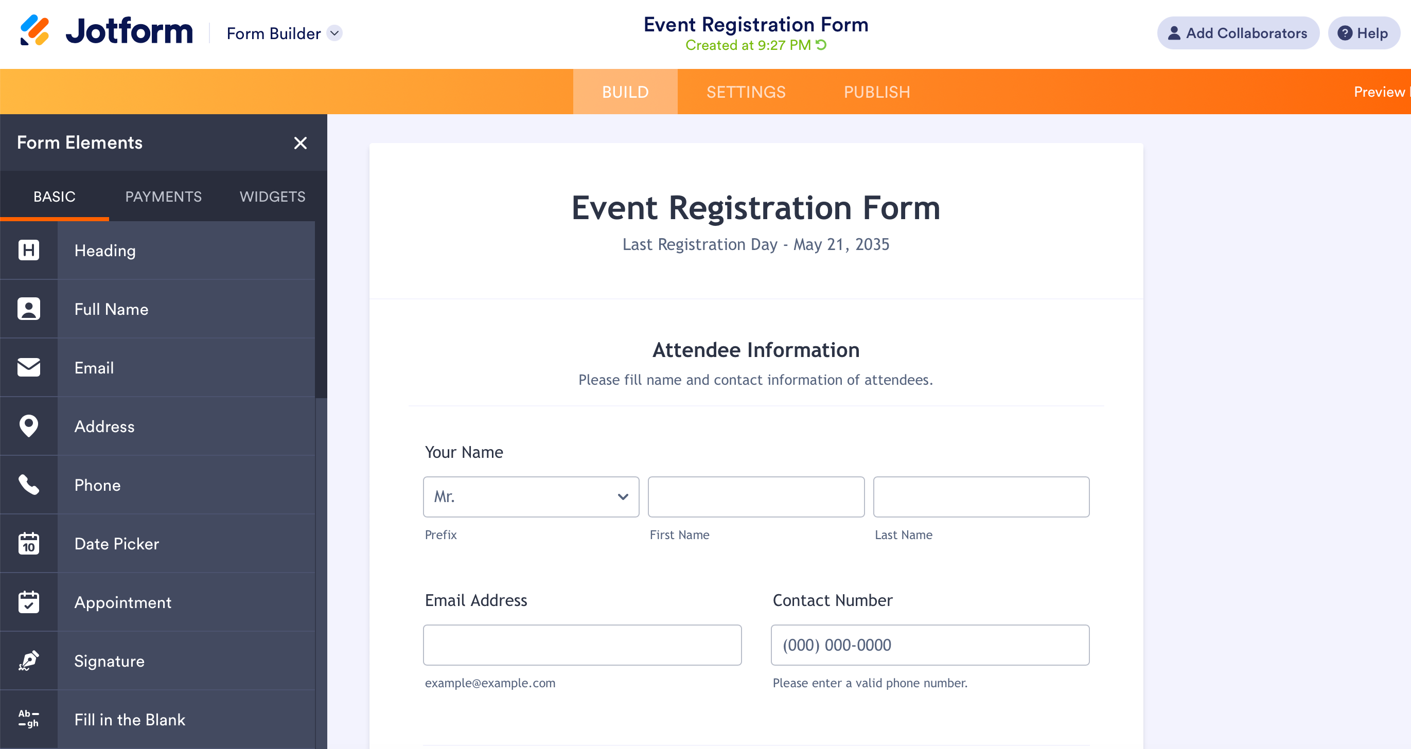 Building a form in Jotform and sending responses to Google Sheets