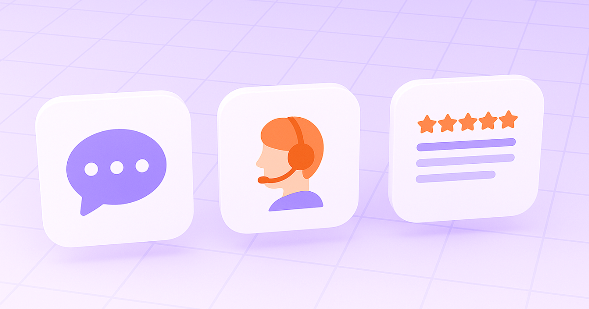 Different types of customer feedback surveys illustrated.